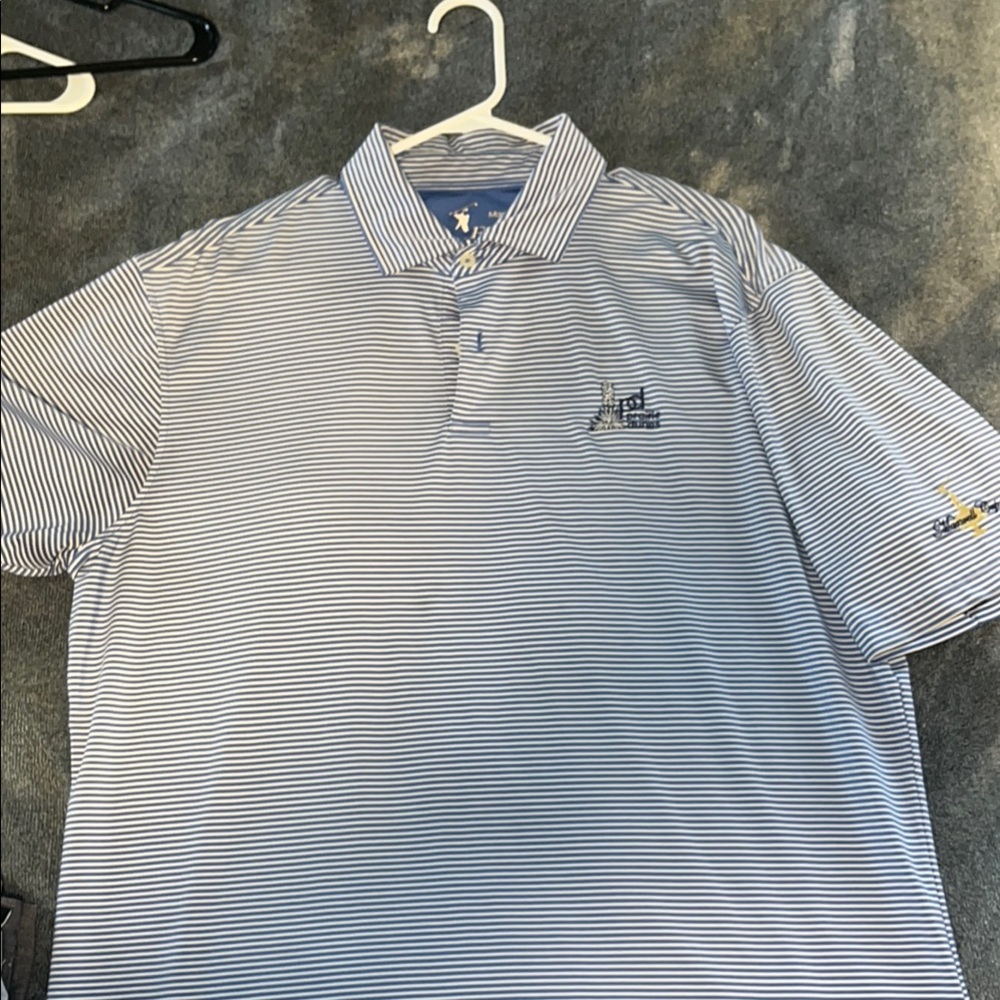 Fairway & Greene Prairie Dunes Blue and White Polo Shirt Classic Design